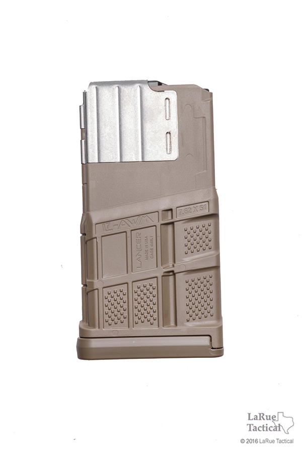 Lancer L7 Advanced Warfighter Magazine, 20 Round, Flat Dark Earth for 7.62mmX51
