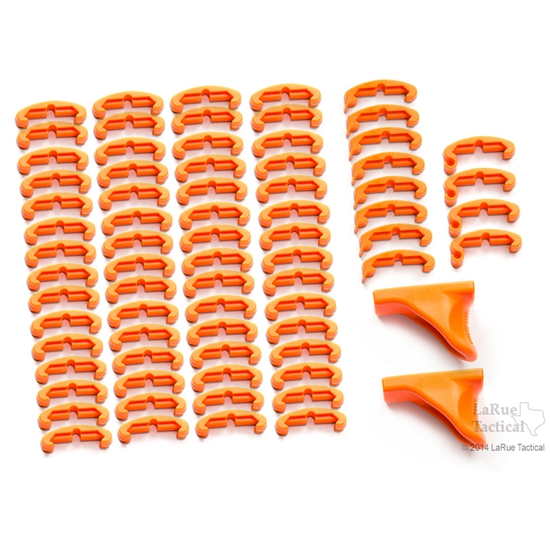 LaRue Tactical HandStop and IndexClip Blaze Orange Combo, 74 Total Piece Set